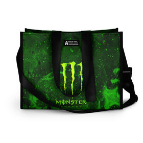 Сумка-шоппер 3D с принтом MONSTER ENERGY в Курске, 100% полиэстер | застегивается на металлическую кнопку; внутренний карман застегивается на молнию. Стенки укреплены специальным мягким материалом, чтобы защитить содержимое от несильных ударов
 | energy | honda | mercedes | monster energy | porsche | racing | sport | toyota | автомобил | автомобильные | марка | машины | митсубиси | монстр | монстр энерджи | порше | спорт | тесла | тойота | хонда