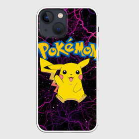 Чехол для iPhone 13 mini с принтом Цветные молнии Пикачу в Курске,  |  | anime | pikachu | pokemon | pokemon logo | аниме | анимэ | пика | пикачу | покемон | покемон постер | эш и пикачу | эш кетчум | япония | японский