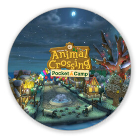 Коврик для мышки круглый с принтом ANIMAL CROSSING в Курске, резина и полиэстер | круглая форма, изображение наносится на всю лицевую часть | Тематика изображения на принте: animal crossing:new horizons | game | nintendo | анимал кроссинг | животные | звери | игра | нинтендо | пересечение животных