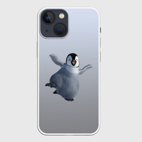 Чехол для iPhone 13 mini с принтом мультяшный  пингвин в Курске,  |  | герой | зимняя птица | лед | миленький | мультяшный | неуклюжий | персонаж | пингвин | пингвинчик | смешной