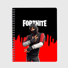 Тетрадь с принтом FORTNITE x IKONIK в Курске, 100% бумага | 48 листов, плотность листов — 60 г/м2, плотность картонной обложки — 250 г/м2. Листы скреплены сбоку удобной пружинной спиралью. Уголки страниц и обложки скругленные. Цвет линий — светло-серый
 | deadmau5 | fortnite | fortnite 2 | fortnite x маршмелло | ikonik | marshmello | ninja | ninja streamer | raven | travis scott | ворон | иконик | ниндзя | пили | рейвен | трэвис скотт | фортнайт