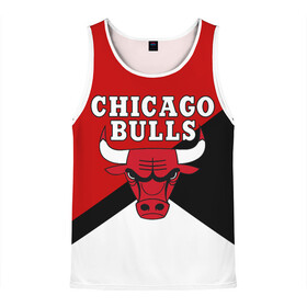 Мужская майка 3D с принтом CHICAGO BULLS в Курске, 100% полиэстер | круглая горловина, приталенный силуэт, длина до линии бедра. Пройма и горловина окантованы тонкой бейкой | Тематика изображения на принте: bulls | chicago | chicago bulls | nba | red bulls | usa | америка | быки | нба | сша | чикаго буллс
