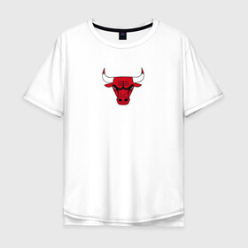 Мужская футболка хлопок Oversize с принтом CHICAGO BULLS в Курске, 100% хлопок | свободный крой, круглый ворот, “спинка” длиннее передней части | Тематика изображения на принте: bulls | chicago | chicago bulls | nba | red bulls | usa | америка | быки | нба | сша | чикаго буллс