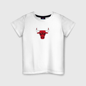 Детская футболка хлопок с принтом CHICAGO BULLS в Курске, 100% хлопок | круглый вырез горловины, полуприлегающий силуэт, длина до линии бедер | bulls | chicago | chicago bulls | nba | red bulls | usa | америка | быки | нба | сша | чикаго буллс