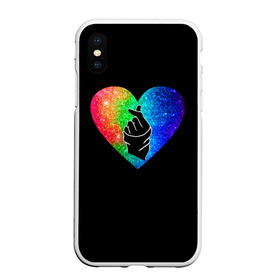 Чехол силиконовый для Apple iPhone XS Max матовый NEW с принтом Сердечко в Курске, Силикон | Область печати: задняя сторона чехла, без боковых панелей | Тематика изображения на принте: bts | rm | бойбенд | бтс | ви | джонгук | корейское сердечко | любовь | музыка | сердце | сюги | чимин | чин