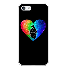 Чехол для iPhone 5/5S матовый с принтом Сердечко в Курске, Силикон | Область печати: задняя сторона чехла, без боковых панелей | bts | rm | бойбенд | бтс | ви | джонгук | корейское сердечко | любовь | музыка | сердце | сюги | чимин | чин