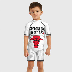 Детский купальный костюм 3D с принтом CHICAGO BULLS в Курске, Полиэстер 85%, Спандекс 15% | застежка на молнии на спине | bulls | chicago | chicago bulls | nba | red bulls | usa | америка | быки | нба | сша | чикаго буллс