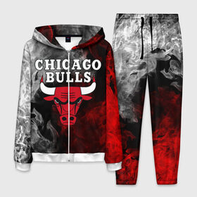 Мужской костюм 3D с принтом CHICAGO BULLS в Курске, 100% полиэстер | Манжеты и пояс оформлены тканевой резинкой, двухслойный капюшон со шнурком для регулировки, карманы спереди | bulls | chicago | chicago bulls | nba | red bulls | usa | америка | быки | нба | сша | чикаго буллс