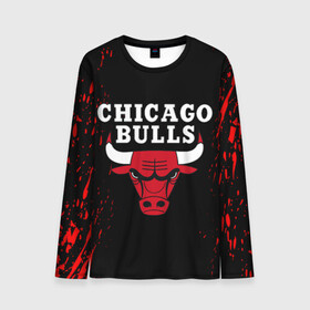 Мужской лонгслив 3D с принтом CHICAGO BULLS | ЧИКАГО БУЛЛС в Курске, 100% полиэстер | длинные рукава, круглый вырез горловины, полуприлегающий силуэт | bulls | chicago | chicago bulls | nba | red bulls | usa | америка | быки | нба | сша | чикаго буллс