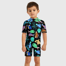 Детский купальный костюм 3D с принтом Summer в Курске, Полиэстер 85%, Спандекс 15% | застежка на молнии на спине | Тематика изображения на принте: color | design | fashion | fish | paint | shell | squid | summer | vanguard | авангард | дизайн | кальмар | краска | лето | мода | ракушка | рыба | цвет