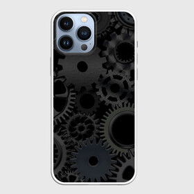 Чехол для iPhone 13 Pro Max с принтом Механизмы в Курске,  |  | hi tech | steampunk | брутальные | брутальный | инженер | инжинер | искусство механизмов | механизм | механизмы | стимпанк | текстура | черные шестерёнки | шестеренки | шестерни | я инженер