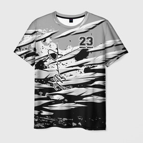 Мужская футболка 3D с принтом Michael Jordan 23 в Курске, 100% полиэфир | прямой крой, круглый вырез горловины, длина до линии бедер | 23 | bulls | chicago | jeffrey | jordan | michael | mvp | space jam | майкл джордан | чикаго буллз