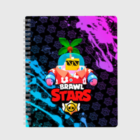 Тетрадь с принтом BRAWL STARS (NEW SPROUT) [9] в Курске, 100% бумага | 48 листов, плотность листов — 60 г/м2, плотность картонной обложки — 250 г/м2. Листы скреплены сбоку удобной пружинной спиралью. Уголки страниц и обложки скругленные. Цвет линий — светло-серый
 | Тематика изображения на принте: 8 bit | android | brawl | brawl stars | clash | clash royale | game | leon | royale | sprout | stars | андроид | игра | кольт | леон | мобильные игры | спраут