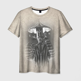 Мужская футболка 3D с принтом Beetlejuice в Курске, 100% полиэфир | прямой крой, круглый вырез горловины, длина до линии бедер | Тематика изображения на принте: beetlejuice | vdpartat | битлджус | майкл китон | ужасы