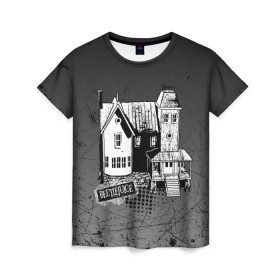 Женская футболка 3D с принтом Beetlejuice в Курске, 100% полиэфир ( синтетическое хлопкоподобное полотно) | прямой крой, круглый вырез горловины, длина до линии бедер | beetlejuice | vdpartat | битлджус | дом | ужасы