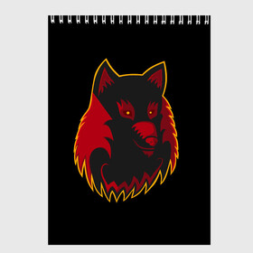 Скетчбук с принтом Wolf Logo в Курске, 100% бумага
 | 48 листов, плотность листов — 100 г/м2, плотность картонной обложки — 250 г/м2. Листы скреплены сверху удобной пружинной спиралью | Тематика изображения на принте: animal | beast. | dog | logo | wolf | woof | волк | животные | зверь | лого | логотип | собака | хищник
