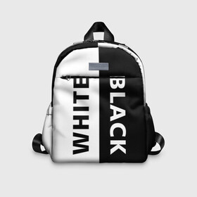 Детский рюкзак 3D с принтом BLACK & WHITE в Курске, 100% полиэстер | лямки с регулируемой длиной, сверху петелька, чтобы рюкзак можно было повесить на вешалку. Основное отделение закрывается на молнию, как и внешний карман. Внутри дополнительный карман. По бокам два дополнительных кармашка | abstraction | black and white | geometry | hexagon | neon | paints | stripes | texture | triangle | абстракция | брызги | геометрия | краски | неон | неоновый | соты | текстура
