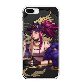 Чехол для iPhone 7Plus/8 Plus матовый с принтом League of legends KDA в Курске, Силикон | Область печати: задняя сторона чехла, без боковых панелей | art | dota | dota 2 | fan | game | hero | league | league of legends | legends | lol | moba | mobile legend | riot game | герои | детские | дота | женские | игра | моба | мужские