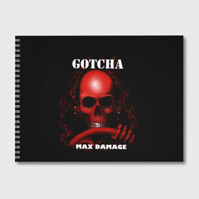 Альбом для рисования с принтом Gotcha в Курске, 100% бумага
 | матовая бумага, плотность 200 мг. | 666 | 999 | car | game | gotcha | max damage | old school | череп