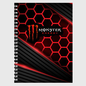 Тетрадь с принтом MONSTER ENERGY (Z) в Курске, 100% бумага | 48 листов, плотность листов — 60 г/м2, плотность картонной обложки — 250 г/м2. Листы скреплены сбоку удобной пружинной спиралью. Уголки страниц и обложки скругленные. Цвет линий — светло-серый
 | black monster | bmx | claw | cybersport | energy | monster | monster energy | moto | motocross | race | sport | киберспорт | когти | монстер энерджи | монстр | мото | мотокросс | ралли | скейтбординг | спорт | то | энергия