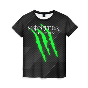Женская футболка 3D с принтом MONSTER ENERGY (Z) в Курске, 100% полиэфир ( синтетическое хлопкоподобное полотно) | прямой крой, круглый вырез горловины, длина до линии бедер | black monster | bmx | claw | cybersport | energy | monster | monster energy | moto | motocross | race | sport | киберспорт | когти | монстер энерджи | монстр | мото | мотокросс | ралли | скейтбординг | спорт | то | энергия