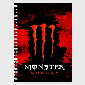 Тетрадь с принтом MONSTER ENERGY (Z) в Курске, 100% бумага | 48 листов, плотность листов — 60 г/м2, плотность картонной обложки — 250 г/м2. Листы скреплены сбоку удобной пружинной спиралью. Уголки страниц и обложки скругленные. Цвет линий — светло-серый
 | Тематика изображения на принте: black monster | bmx | claw | cybersport | energy | monster | monster energy | moto | motocross | race | sport | киберспорт | когти | монстер энерджи | монстр | мото | мотокросс | ралли | скейтбординг | спорт | энергия