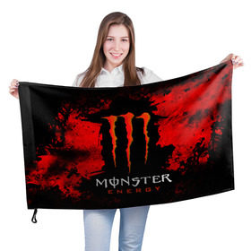 Флаг 3D с принтом MONSTER ENERGY (Z) в Курске, 100% полиэстер | плотность ткани — 95 г/м2, размер — 67 х 109 см. Принт наносится с одной стороны | black monster | bmx | claw | cybersport | energy | monster | monster energy | moto | motocross | race | sport | киберспорт | когти | монстер энерджи | монстр | мото | мотокросс | ралли | скейтбординг | спорт | энергия