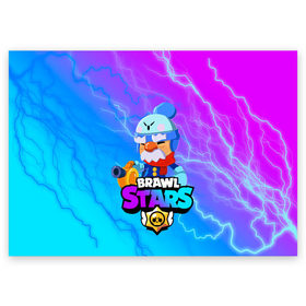 Поздравительная открытка с принтом BRAWL STARS GALE. в Курске, 100% бумага | плотность бумаги 280 г/м2, матовая, на обратной стороне линовка и место для марки
 | 8 bit | brawl stars | crow | gale | leon | leon shark | max | mecha | mecha crow | mr.p | sally leon | shark | tara | virus 8 bit | werewolf leon | акула | берли | бравл старс | ворон | макс | оборотень