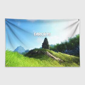 Флаг-баннер с принтом FARCRY5 в Курске, 100% полиэстер | размер 67 х 109 см, плотность ткани — 95 г/м2; по краям флага есть четыре люверса для крепления | Тематика изображения на принте: far cry | farcry | game | ubisof | выживание | джунгли | игры | остров | фар край