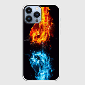 Чехол для iPhone 13 Pro Max с принтом Огонь и Вода (противостояние) в Курске,  |  | dark | битва | битваогней | бокс | борьба | брызги | вода | волна | дракон | иньянь | искры | крутой | лед | мужчинам | неоновый | огненный | огонь | пламенный | пламя | притяжение | против