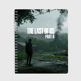 Тетрадь с принтом The last of Us 2 в Курске, 100% бумага | 48 листов, плотность листов — 60 г/м2, плотность картонной обложки — 250 г/м2. Листы скреплены сбоку удобной пружинной спиралью. Уголки страниц и обложки скругленные. Цвет линий — светло-серый
 | dog | game | last of us | survival | the last of us | the last of us 2 | tlou | выживание | игра | последний из нас