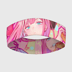 Повязка на голову 3D с принтом ноль два разная в Курске,  |  | 02 | anime | darling in the franxx | hiro | manga | zero two | аниме | любимый во франксе | манга | милый во франксе | ноль два | хиро