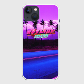 Чехол для iPhone 13 с принтом HOTLINE MIAMI в Курске,  |  | abstraction games | dennaton games | devolver digital | game | hotline miami | hotline miami 2: wrong number | retrowave | synthwave | мотель | мотель майами