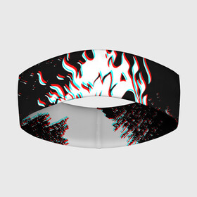 Повязка на голову 3D с принтом CYBERPUNK 2077 SAMURAI GLITCH в Курске,  |  | cd project red | cyberpunk 2077 | demon | keanu reeves | samurai | smile | демон | киану ривз | киберпанк 2077 | самураи | смайл