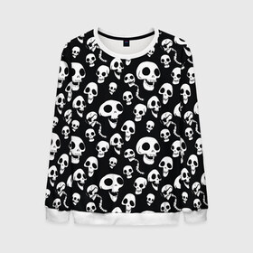 Мужской свитшот 3D с принтом Skulls pattern в Курске, 100% полиэстер с мягким внутренним слоем | круглый вырез горловины, мягкая резинка на манжетах и поясе, свободная посадка по фигуре | corpse bride | emily | scraps | tim burtons | vdgerir | victor van dort | wedding | wine of ages | zombie | свадебный букет | тим бертон | труп невесты