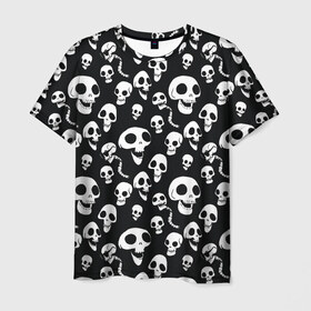 Мужская футболка 3D с принтом Skulls pattern в Курске, 100% полиэфир | прямой крой, круглый вырез горловины, длина до линии бедер | corpse bride | emily | scraps | tim burtons | vdgerir | victor van dort | wedding | wine of ages | zombie | свадебный букет | тим бертон | труп невесты