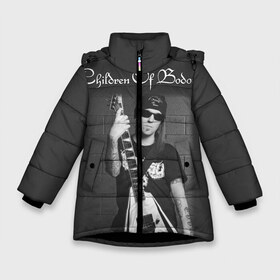 Зимняя куртка для девочек 3D с принтом Children of Bodom 37 в Курске, ткань верха — 100% полиэстер; подклад — 100% полиэстер, утеплитель — 100% полиэстер. | длина ниже бедра, удлиненная спинка, воротник стойка и отстегивающийся капюшон. Есть боковые карманы с листочкой на кнопках, утяжки по низу изделия и внутренний карман на молнии. 

Предусмотрены светоотражающий принт на спинке, радужный светоотражающий элемент на пуллере молнии и на резинке для утяжки. | Тематика изображения на принте: alexi | children of badom | children of bodom | cob | laiho | metal | алекси лайхо | метал | чилдрен оф бадом | чилдрен оф бодом