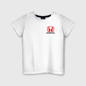 Детская футболка хлопок с принтом HONDA в Курске, 100% хлопок | круглый вырез горловины, полуприлегающий силуэт, длина до линии бедер | acura | auto | cr z | honda | honda power | japan | japanese | nsx | sport | авто | автомобиль | автомобильные | акура | бренд | марка | машины | спорт | хонда | япония