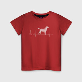 Детская футболка хлопок с принтом Кардиограмма Собака в Курске, 100% хлопок | круглый вырез горловины, полуприлегающий силуэт, длина до линии бедер | кардиограмма | любовь | любовь к собакам | пёс | сердце | собака | собаки | собачник