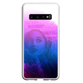 Чехол для Samsung Galaxy S10 с принтом Ariana Grande Thank You Next в Курске, Силикон | Область печати: задняя сторона чехла, без боковых панелей | Тематика изображения на принте: ariana grande | art | lyrics | music | singer | sketch | sky | song | space | thank you | ариана гранде | арт | вселенная | музыка | небо | песня | рисунок | спасибо | стихи | текст