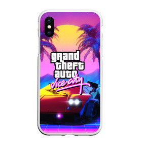 Чехол для iPhone XS Max матовый с принтом GTA 2020 в Курске, Силикон | Область печати: задняя сторона чехла, без боковых панелей | grand theft auto 2 | grand theft auto 3 | grand theft auto v | grand theft auto: san andreas | grand theft auto: vice city | gta 1 | gta 2 | gta 3 | gta 4 | gta 5 | gta online | gta v | город | игры