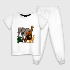 Детская пижама хлопок с принтом Африка в Курске, 100% хлопок |  брюки и футболка прямого кроя, без карманов, на брюках мягкая резинка на поясе и по низу штанин
 | африка | детские | животные | жираф | звери | зоопарк | картинки | крокодил | лев | мультфильмы | обезьяна | прикольные | природа | слон
