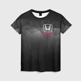 Женская футболка 3D с принтом HONDA  в Курске, 100% полиэфир ( синтетическое хлопкоподобное полотно) | прямой крой, круглый вырез горловины, длина до линии бедер | acura | auto | cr z | honda | honda power | japan | japanese | nsx | sport | авто | автомобиль | автомобильные | акура | бренд | марка | машины | спорт | хонда | япония