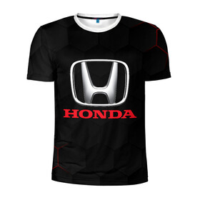 Мужская футболка 3D спортивная с принтом HONDA в Курске, 100% полиэстер с улучшенными характеристиками | приталенный силуэт, круглая горловина, широкие плечи, сужается к линии бедра | acura | auto | cr z | honda | honda power | japan | japanese | nsx | sport | авто | автомобиль | автомобильные | акура | бренд | марка | машины | спорт | хонда | япония