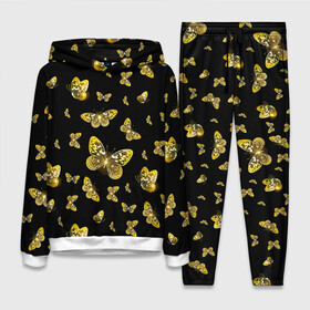 Женский костюм 3D (с толстовкой) с принтом Golden Butterfly pattern в Курске,  |  | black | pattern | summer | wings | ангел | бабочка | бабочки | блестки | блестящий | девушке | желтые | животные | звери | золото | золотые | крылья | летать | летний | лето | мотылек | насекомое | ночные | паттерн