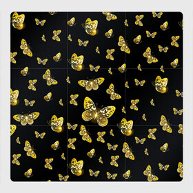 Магнитный плакат 3Х3 с принтом Golden Butterfly pattern в Курске, Полимерный материал с магнитным слоем | 9 деталей размером 9*9 см | black | pattern | summer | wings | ангел | бабочка | бабочки | блестки | блестящий | девушке | желтые | животные | звери | золото | золотые | крылья | летать | летний | лето | мотылек | насекомое | ночные | паттерн