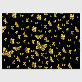 Поздравительная открытка с принтом Golden Butterfly pattern в Курске, 100% бумага | плотность бумаги 280 г/м2, матовая, на обратной стороне линовка и место для марки
 | black | pattern | summer | wings | ангел | бабочка | бабочки | блестки | блестящий | девушке | желтые | животные | звери | золото | золотые | крылья | летать | летний | лето | мотылек | насекомое | ночные | паттерн