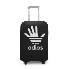 Чехол для чемодана 3D с принтом Adios в Курске, 86% полиэфир, 14% спандекс | двустороннее нанесение принта, прорези для ручек и колес | adidas | adios | адидас | адьос | бренд | ладонь | мем | отпечаток | рука