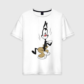 Женская футболка хлопок Oversize с принтом Якко Уорнер Animaniacs в Курске, 100% хлопок | свободный крой, круглый ворот, спущенный рукав, длина до линии бедер
 | animaniacs | vdpartat | yakko warner | озорные анимашки | якко уорнер