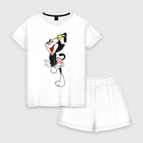 Женская пижама с шортиками хлопок с принтом Дот Уорнер.Animaniacs в Курске, 100% хлопок | футболка прямого кроя, шорты свободные с широкой мягкой резинкой | animaniacs | dot warner | vdpartat | дот уорнер | озорные анимашки